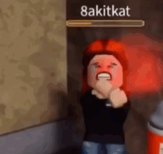 A Girl With Red Hair Is Crying In Front Of A Wall With A Loading Bar . GIF