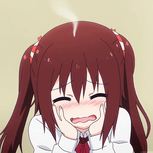 A Girl With Red Hair Is Making A Face With Her Hands On Her Face GIF