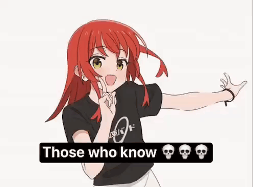 A Girl With Red Hair Is Wearing A Black Shirt With Skulls On It And Dancing . GIF