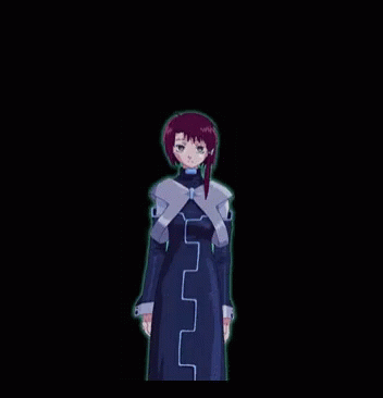 A Girl With Red Hair Is Wearing A Blue Coat GIF