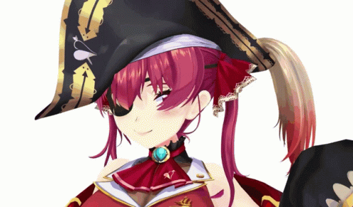 A Girl With Red Hair Is Wearing A Hat And Eye Patch GIF