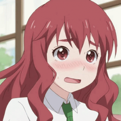 A Girl With Red Hair Is Wearing A White Shirt And Tie GIF