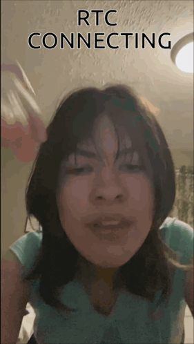 a girl with rtc connecting written on the bottom of her face