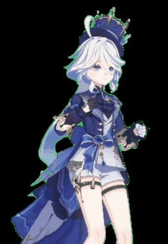 A Girl With White Hair Is Wearing A Crown GIF