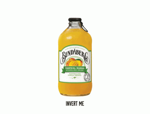 A Glass Bottle Of Bundaberg Tropical Mango Juice GIF