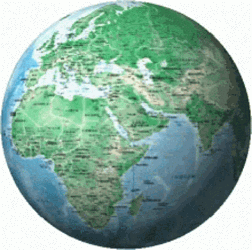 A Globe With A Map Of The World Showing The Middle East GIF
