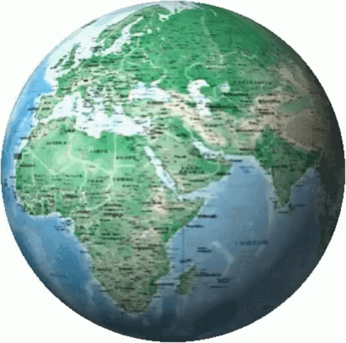 A Globe With A Map Of The World Showing The Middle East GIF