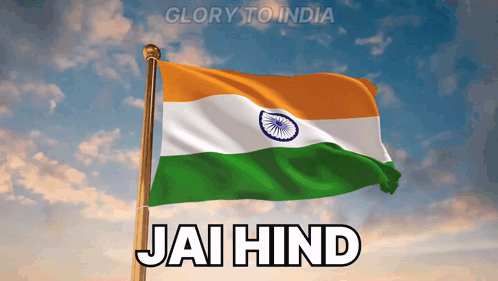 A Glory To India Poster With A Flag And Jai Hind GIF