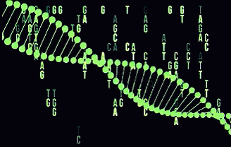 A Glow In The Dark Dna Structure With The Letters A And G Visible GIF