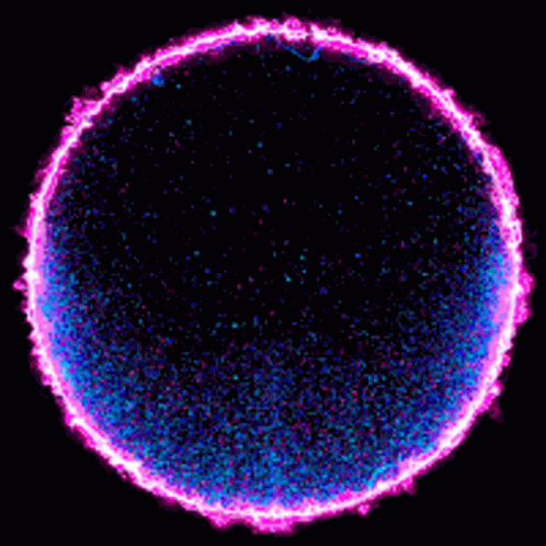 A Glowing Circle With Purple And Blue Dots On It GIF