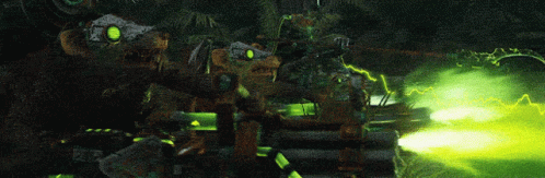 A Glowing Green Light Is Coming From A Machine GIF