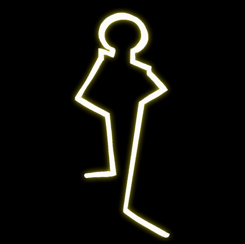 A Glowing Silhouette Of A Person With A Circle Around The Head GIF