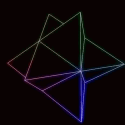 A Glowing Triangle On A Black Background With A Rainbow Of Colors GIF