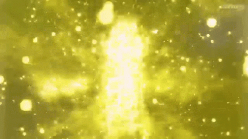 A Glowing Yellow Light Is Coming Out Of A Dark Background GIF