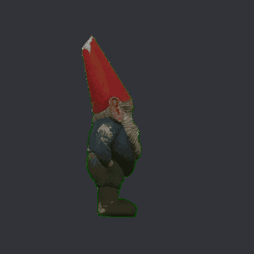A Gnome With A Beard And A Red Hat Is Standing On A Dark Background GIF