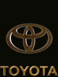 A Gold And Silver Toyota Logo With The Word Toyota Below It GIF