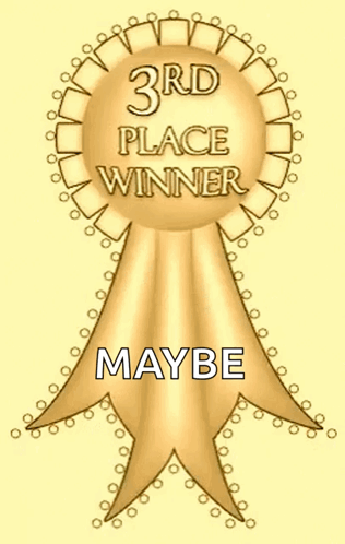 A Gold Ribbon That Says 3Rd Place Winner Maybe On It GIF