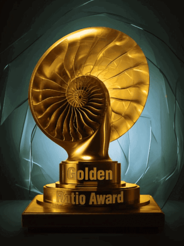 A Golden Ratio Award Statue With A Spiral Design GIF