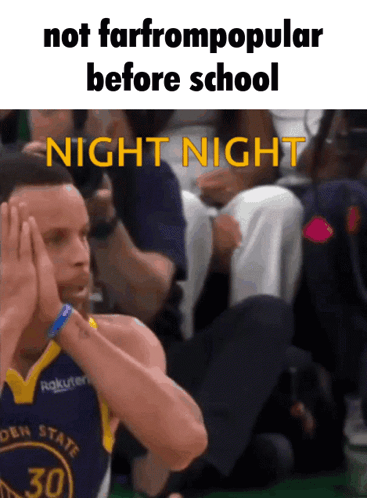 A Golden State Warriors Basketball Player Covering His Face With His Hands GIF