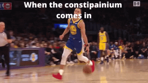 A Golden State Warriors Basketball Player Is Running With The Ball GIF