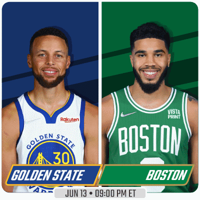 a golden state warriors player and a boston celtics player are featured