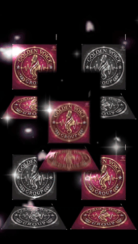 a golden voice group logo is displayed on a black background
