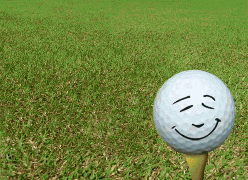 A Golf Ball With A Face Drawn On It GIF