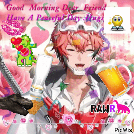 a good morning dear friend greeting card with a picture of a man