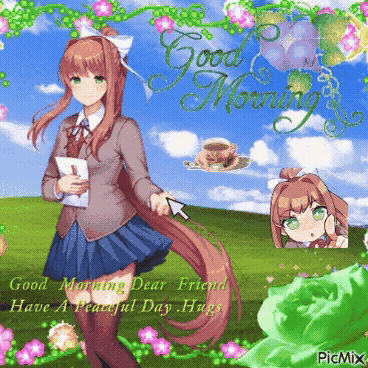 A Good Morning Dear Friend Have A Peaceful Day Hugs Poster GIF