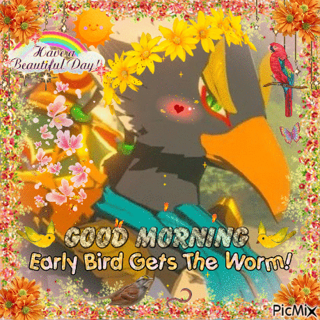 A Good Morning Early Bird Gets The Worm Card GIF