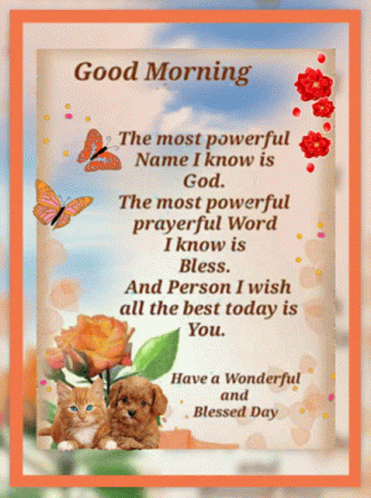 A Good Morning Greeting Card With A Cat And A Dog GIF