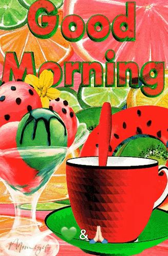A Good Morning Greeting With A Cup Of Coffee GIF