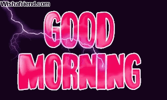 A Good Morning Greeting With Lightning In The Background GIF