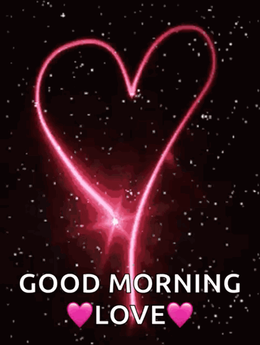 A Good Morning Love Message With A Pink Heart GIF