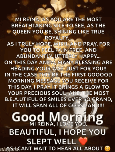 A Good Morning Message From Mi Reina I Love You GIF