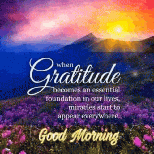 A Good Morning Message With A Quote About Gratitude GIF
