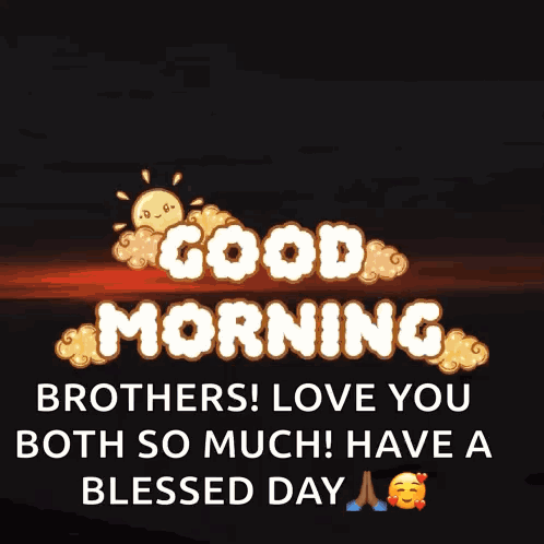 A Good Morning Message With A Sun And Clouds GIF