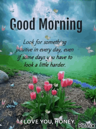 A Good Morning Message With Flowers And A Quote GIF