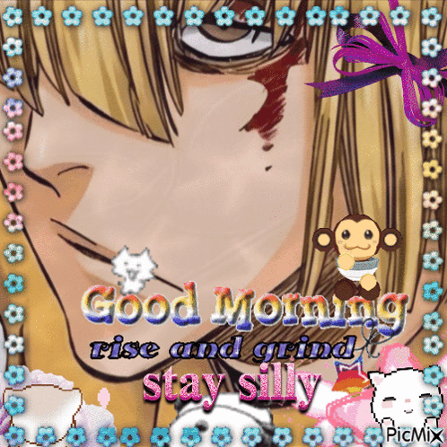 A Good Morning Rise And Grind Stay Silly Picture With A Monkey Holding A Cup Of Coffee GIF