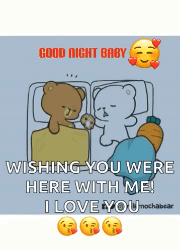 A Good Night Baby Wishing You Were Here With Me I Love You Mocha Bear GIF
