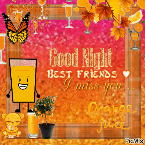 A Good Night Best Friends I Miss You Greeting Card GIF