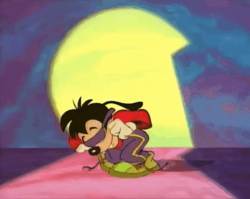 A Goofy Cartoon Character Is Kneeling Down In Front Of A Yellow Keyhole GIF