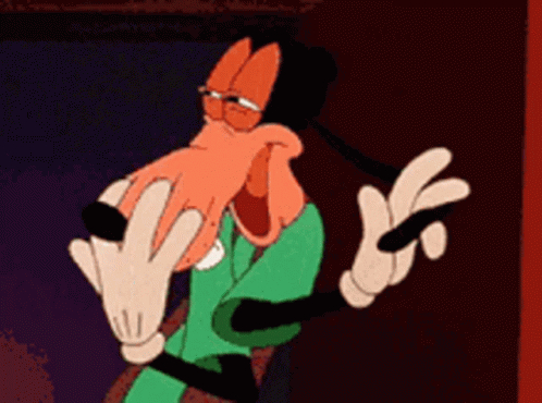 A Goofy Cartoon Character Is Making A Funny Face With His Mouth Open GIF