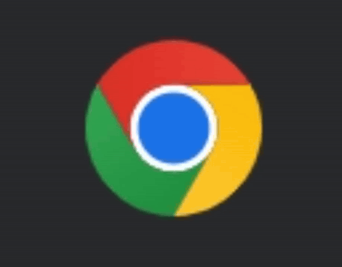 A Google Chrome Logo On A Black Background With A Play Button . GIF