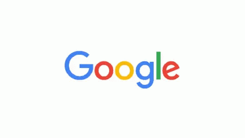 A Google Logo On A White Background With A Rainbow Of Colors GIF