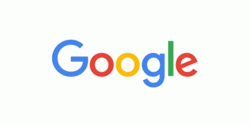 A Google Logo On A White Background With A Rainbow Of Colors GIF
