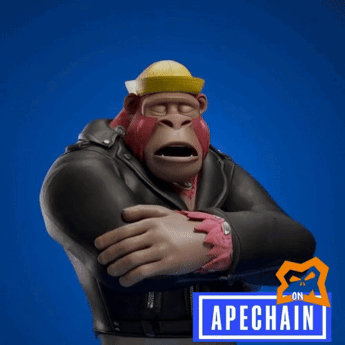 a gorilla wearing a hard hat and a leather jacket says i don t even know w