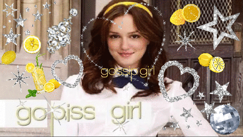A Gossip Girl Poster With A Woman And Lemons GIF