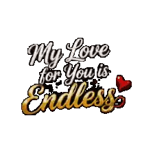 a graphic that says `` my love for you is endless '' with a heart .