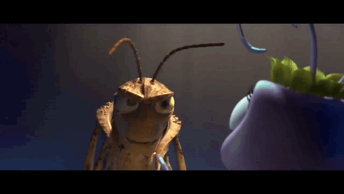 A Grasshopper Says " Are You Saying That I 'M Stupid " Next To A Plant GIF